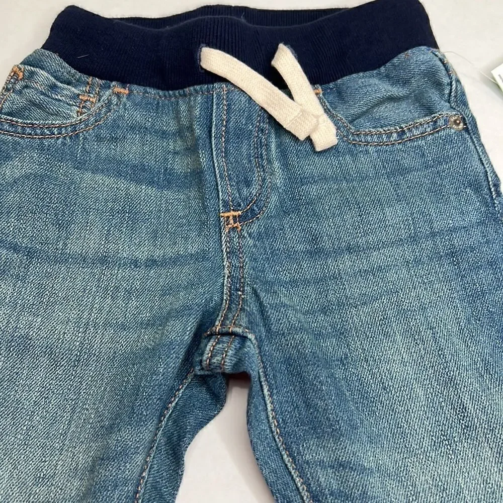Baby Gap pull-on blue jeans drawstring waist size 3 years NWT